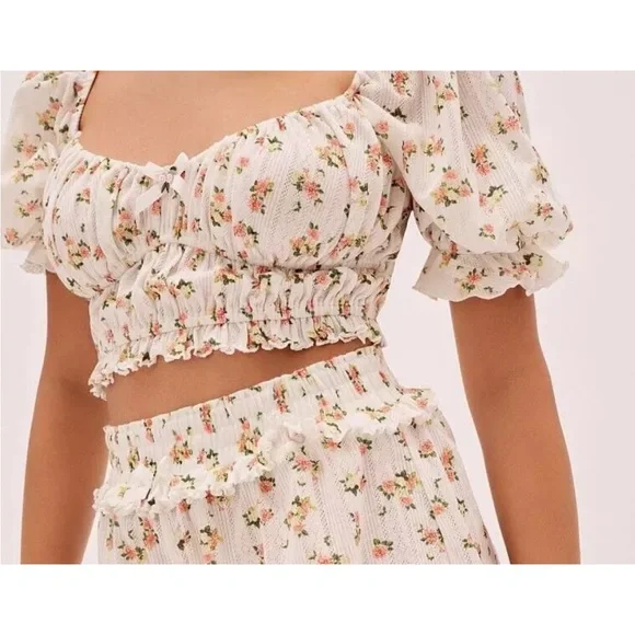 For Love And Lemons Lola Pointelle Crop Top & Shorts (NWT) - Picture 4 of 9